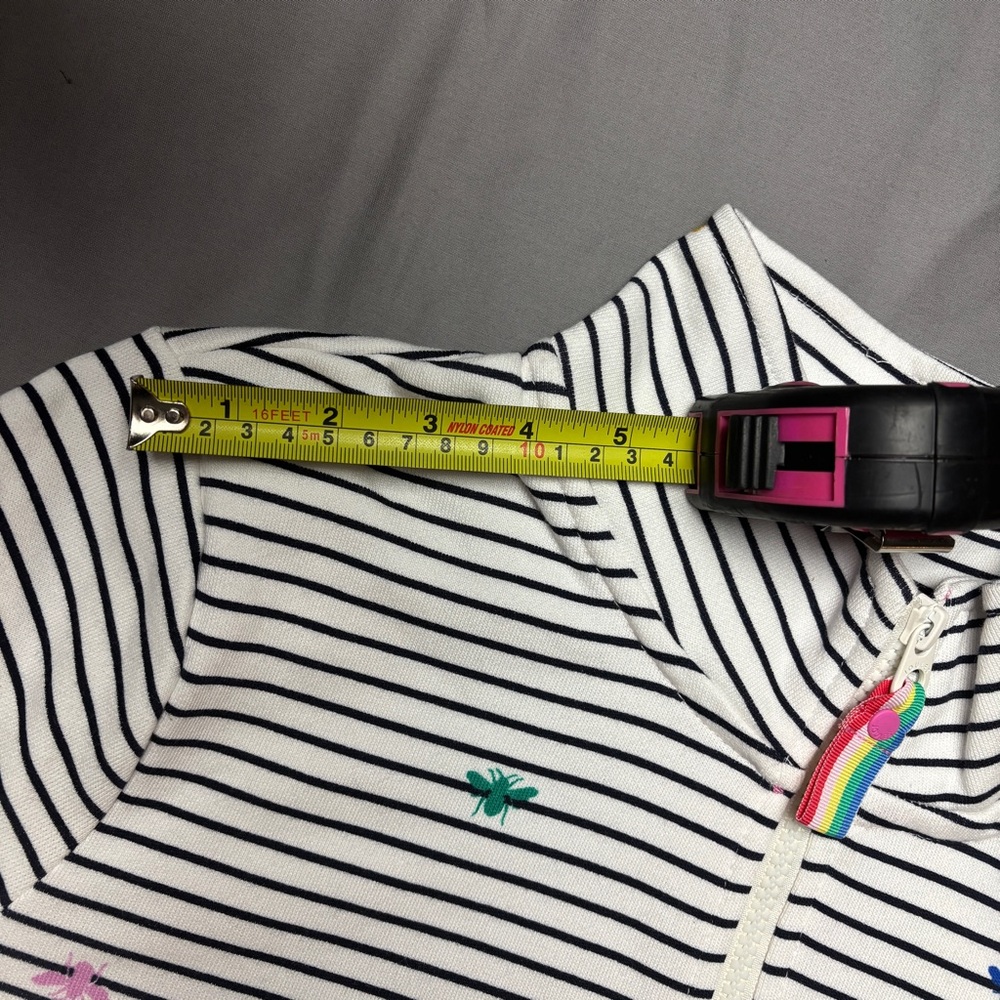Pip Print Womens Casual Half Zip Sweatshirt - Rainbow Bees Stripe Size 8 - Picture 9 of 10